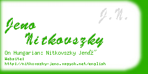 jeno nitkovszky business card